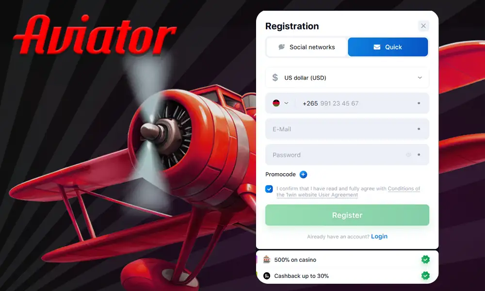 How to register in the Aviator game